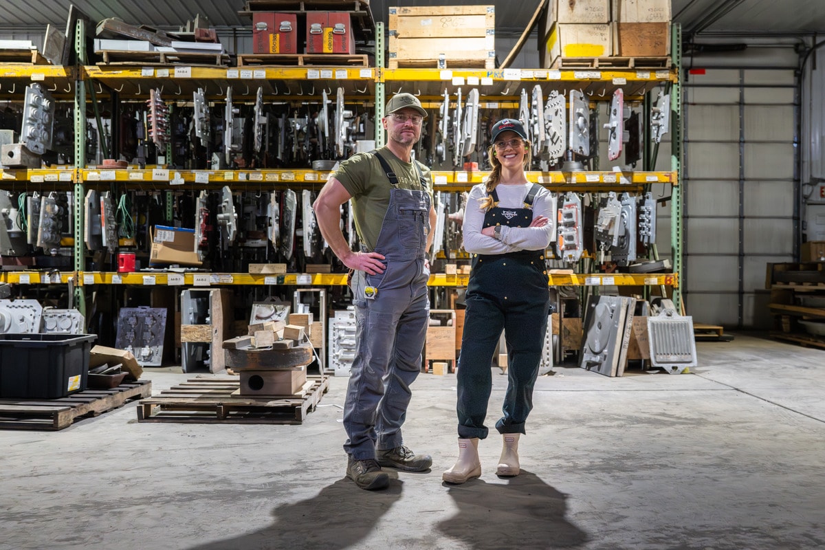 Kory and Ali Anderson inside Dakota Foundry